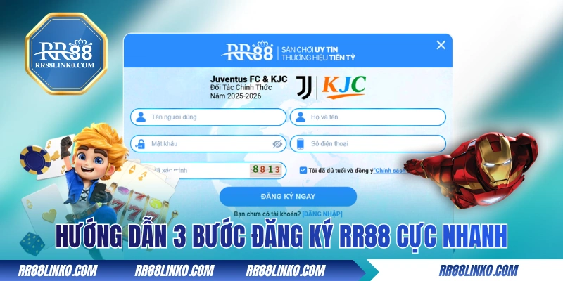 Hướng dẫn 3 bước đăng ký RR88 cực nhanh
